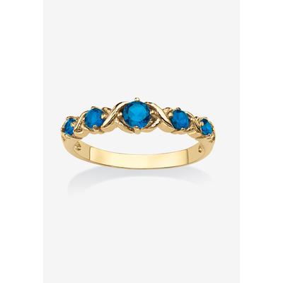 Women's Yellow Gold-Plated Simulated Birthstone Ring by PalmBeach Jewelry in September (Size 7)