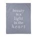 East Urban Home Handwritten Beauty Inspirational Quote Fleece Blanket Fleece/Microfiber in Gray/Blue | 60 W in | Wayfair