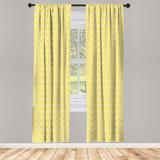 East Urban Home Ambesonne Yellow Window Curtains, Vintage Hand Drawn Style Art Nouveau Pattern Geometrical Retro Scales Japanese | 63 H in | Wayfair