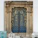 East Urban Home 'Lavish Old-European Door Vintage' - Unframed Graphic Art Print on Wood in Blue/Brown | 20 H x 12 W x 1 D in | Wayfair