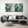 East Urban Home 2 Piece Wrapped Canvas Painting Print Set Canvas in Green/Yellow | 16 H x 16 W x 1.5 D in | Wayfair