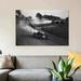 East Urban Home '1930s Auto Race on Dirt Track w/ Cars Going Around Turn Kicking Up Dust' Photographic Print on Wrapped Canvas in Gray | Wayfair