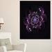 Design Art Glowing Light Purple Fractal Flower on Black Graphic Art on Wrapped Canvas in Indigo | 20 H x 12 W x 1 D in | Wayfair PT12182-12-20