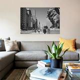 East Urban Home '1960s People Pedestrians Street Scene Looking North Past Art Institute Lions Chicago Il USA' Photographic Print on Wrapped Canvas Canvas | Wayfair