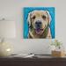 East Urban Home 'Expressive Golden Retriever' by Hippie Hound Studios Graphic Art Print on Wrapped Canvas Canvas, in Blue/Brown/Green | Wayfair