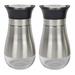 Evelyne Salt & Pepper Shaker Set Stainless Steel/Glass/Plastic/Metal in Black | 4.5 H x 2.3 W x 2.3 D in | Wayfair GMT-10207-BK