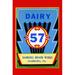 Buyenlarge 'Dairy 57 Broom Label' Vintage Advertisement in Blue/Green/Red | 30 H x 20 W x 1.5 D in | Wayfair 0-587-23041-xC2030
