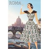 Buyenlarge Roma Vatican View Fashion I by Sara Pierce - Advertisements Print in Blue/Brown | 30 H x 20 W x 1.5 D in | Wayfair 0-587-21314-0C2030