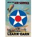 Buyenlarge 'Join the Air Service - Learn & Earn' by W.Z. Vintage Advertisement in Blue | 42 H in | Wayfair 0-587-01018-5C2842