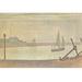 Buyenlarge The Channel at Gravelines in The Evening by George Seurat - Print in White | 24 H x 36 W x 1.5 D in | Wayfair 0-587-71152-LC2436