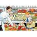 Buyenlarge 'Shopping for Vegetables' by Julia Letheld Hahn Painting Print in Blue/Green/Red | 20 H x 30 W in | Wayfair 0-587-27497-2C2030