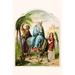 Buyenlarge Baby Jesus & Family Leaving - Graphic Art Print in Blue/Brown/Green | 30 H x 20 W x 1.5 D in | Wayfair 0-587-22766-4C2030