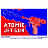 Buyenlarge Atomic Jet-Gun - Advertisement Print in Blue/Red | 30 H x 20 W in | Wayfair 0-587-25063-1C2030