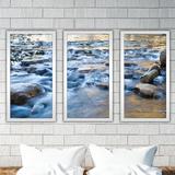 Picture Perfect International "Water" - 3 Piece Picture Frame Photograph Print Set on /Acrylic in Blue/Brown | 25.5 H x 40.5 W x 1 D in | Wayfair