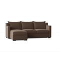 Brown Sectional - My Chic Nest Parker 96" Wide Left Hand Facing Modular Sofa & Chaise Polyester/Upholstery/Cotton/Leather | Wayfair 542-1020-1160