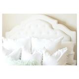 My Chic Nest Sheila Panel Headboard Upholstered/Velvet/Polyester/Cotton in White/Brown | 55 H x 58 W x 5 D in | Wayfair