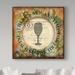 Fleur De Lis Living 'Circled Wine 1' Textual Art on Wrapped Canvas in Brown/Green/Orange | 14 H x 14 W x 2 D in | Wayfair