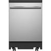 GE Appliances 24" 54 dBA Portable Digital Control Dishwasher w/ Sanitize Cycle in Gray | 36 H x 23.62 W x 25.37 D in | Wayfair GPT225SSLSS