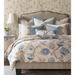 Eastern Accents Ethelina Blue/Beige Cotton Blend Reversible Rustic Comforter Cotton in Blue/Brown/White | Twin Comforter | Wayfair 7W-DVT-399T