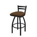 Holland Bar Stool 411 Jackie Low Back Swivel Bar & Counter Stool Upholstered/Metal in Blue/Black/Brown | 34 H x 18 W x 18 D in | Wayfair 41130BW026