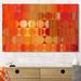 George Oliver Mark Lawrence 'Circles & Squares LVIII. Orange Fire' Graphic Art Print on Wrapped Canvas Canvas | 18 H x 30 W x 1.5 D in | Wayfair