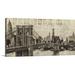 Williston Forge Raison Vintage NY Brooklyn Bridge Skyline' by Michael Mullan Graphic Art Print | 12 H x 24 W x 1.5 D in | Wayfair