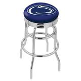 Holland Bar Stool NCAA Bar & Counter Stool Plastic/Acrylic/Leather/Metal/Faux leather in Gray | 30 H x 18 W x 18 D in | Wayfair L7C3C25PennSt