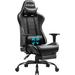 Homall Faux Leather PC & Racing Gaming Chair w/ Footrest Faux Leather in Black | 44.8 H x 20.6 W x 20.6 D in | Wayfair WH-GC8S70-S