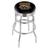 Holland Bar Stool NCAA Bar & Counter Stool Plastic/Acrylic/Leather/Metal/Faux leather in Gray | 30 H x 18 W x 18 D in | Wayfair L7C3C25WestMI