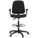 Harwick Furniture Contoured Dual Function Mid-Back Drafting Chair Upholstered/Metal | 34 H x 25 W x 22 D in | Wayfair 100KE-AA-BK