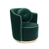 Barrel Chair - Bold Monkey Sassy Granny 28" Wide Tufted Swivel Barrel Chair Velvet/Fabric in Green | 32 H x 28 W x 28 D in | Wayfair BM31016