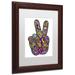 Trademark Fine Art 'Psychedelic Mehndi Peace Sign' Framed Graphic Art on Canvas Canvas, Wood | 14 H x 11 W x 0.75 D in | Wayfair ALI3398-W1114MF