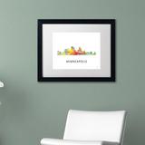 Trademark Fine Art "Minneapolis Minnesota WB-1" by Marlene Watson Framed Graphic Art Canvas, Wood in White, Size 0.5 D in | Wayfair MW0393-W1114MF