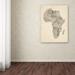 Trademark Fine Art 'Old Sheet Music Map of Africa' Graphic Art Print on Wrapped Canvas Canvas | 19 H x 14 W x 2 D in | Wayfair MT0533-C1419GG