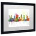 Trademark Fine Art 'Houston Texas Skyline ' Matted Framed Graphic Art Canvas, Wood | 11 H x 14 W x 0.5 D in | Wayfair MW0215-B1114MF