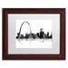 Trademark Fine Art 'Gateway Arch St Louis Skyline BG-1' Matted Framed Graphic Art on Canvas Canvas, Wood | 11 H x 14 W x 0.5 D in | Wayfair