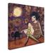 Trademark Fine Art 'Big Eyed Girl Full Moon' Print on Wrapped Canvas Canvas | 14 H x 14 W x 2 D in | Wayfair ALI8163-C1414GG