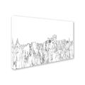 Trademark Fine Art 'Bath England Skyline BW Thin Line' Drawing Print on Wrapped Canvas in Black/White | 12 H x 19 W x 2 D in | Wayfair