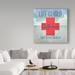 Trademark Fine Art 'Icons Lifeguard Red' Textual Art on Wrapped Canvas in Blue/Red | 14 H x 14 W x 2 D in | Wayfair ALI23848-C1414GG