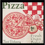 Buy Art For Less 'Pizza Box' Framed Vintage Advertisement Paper in Green/Red/White | 14.5 H x 14.5 W x 1 D in | Wayfair IF MW1475 12x12 1.25 Black