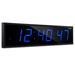 Ivation Large Digital LED Calendar Wall Clock Plastic/Metal in Blue | 8.75 H x 36 W x 1.75 D in | Wayfair JID0136TBLU