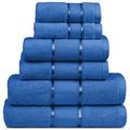 Mimaatex Premium Ultra Soft Long Staple 6 Piece Towel Set Terry Cloth/100% Cotton in Blue | 27 W in | Wayfair MHF0T6SRBL