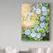 Trademark Fine Art 'Good Morning Gloria' Acrylic Painting Print on Wrapped Canvas in Blue/Green | 19 H x 14 W x 2 D in | Wayfair ALI30591-C1419GG
