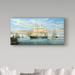 Trademark Fine Art 'Flying Cloud Under Weigh' by Acrylic Painting Print on Wrapped Canvas in Blue | 10 H x 19 W x 2 D in | Wayfair ALI36175-C1019GG