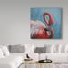 Trademark Fine Art 'Figure 8 Flamingo' Graphic Art Print on Wrapped Canvas in Blue/Red | 14 H x 14 W x 2 D in | Wayfair ALI33750-C1414GG