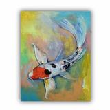 ArtWall Maruten Butterfly Koi by Michael Creese Removable Wall Decal Canvas/Fabric in Blue/Orange/Yellow | 14 H x 18 W in | Wayfair 0cre026a1418p