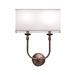 ILEX Lighting Park Avenue Double 2-Light Armed Sconce Metal/Fabric in Brown | 19 H x 15 W x 4 D in | Wayfair PAR2-WM-CS-AB-IN