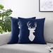 Sweet Jojo Designs Woodsy Square Pillow Cover & Insert Polyester/Polyfill in Blue/Navy | 18 H x 18 W x 2 D in | Wayfair 2P-Dec18-Woodsy-NV-MT