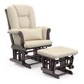 Storkcraft Tuscany Glider w/ Nursery Chair & Ottoman Set Polyester or Polyester Blend in White/Brown | 41 H x 28 W x 19 D in | Wayfair 06554-519