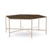 Joe Ruggiero Collection Athena Coffee Table Metal in Gray/Brown | 18 H x 43.38 W x 43.38 D in | Wayfair JR001-31-Maple-CA